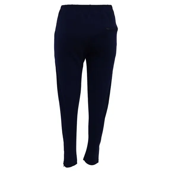 Balenciaga Gartered Slim-Fit Trousers in Navy Blue Polyester